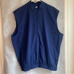 Footjoy Performance Windshirt Golf Vest Men's Sz L Athletic Navy Blue Pockets